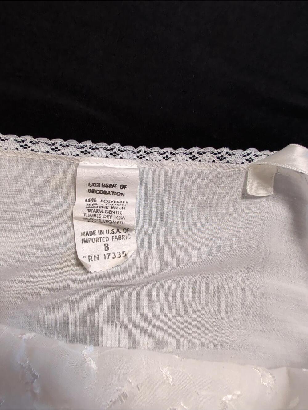 Vintage Stoneswear Girls White Full Slip/Dress Size 8 Lace Ruffle - Picture 3 of 4
